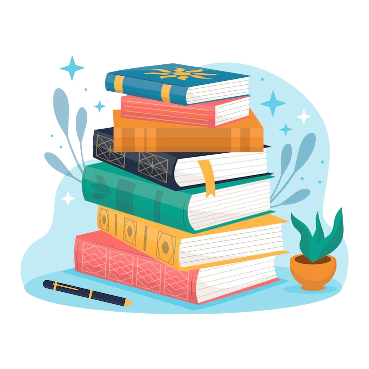 Stack of books illustration
